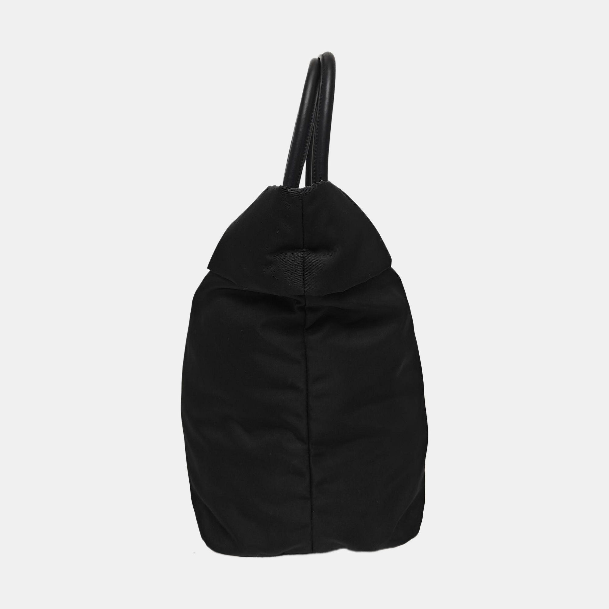 Nylon Top Handle Bag Black