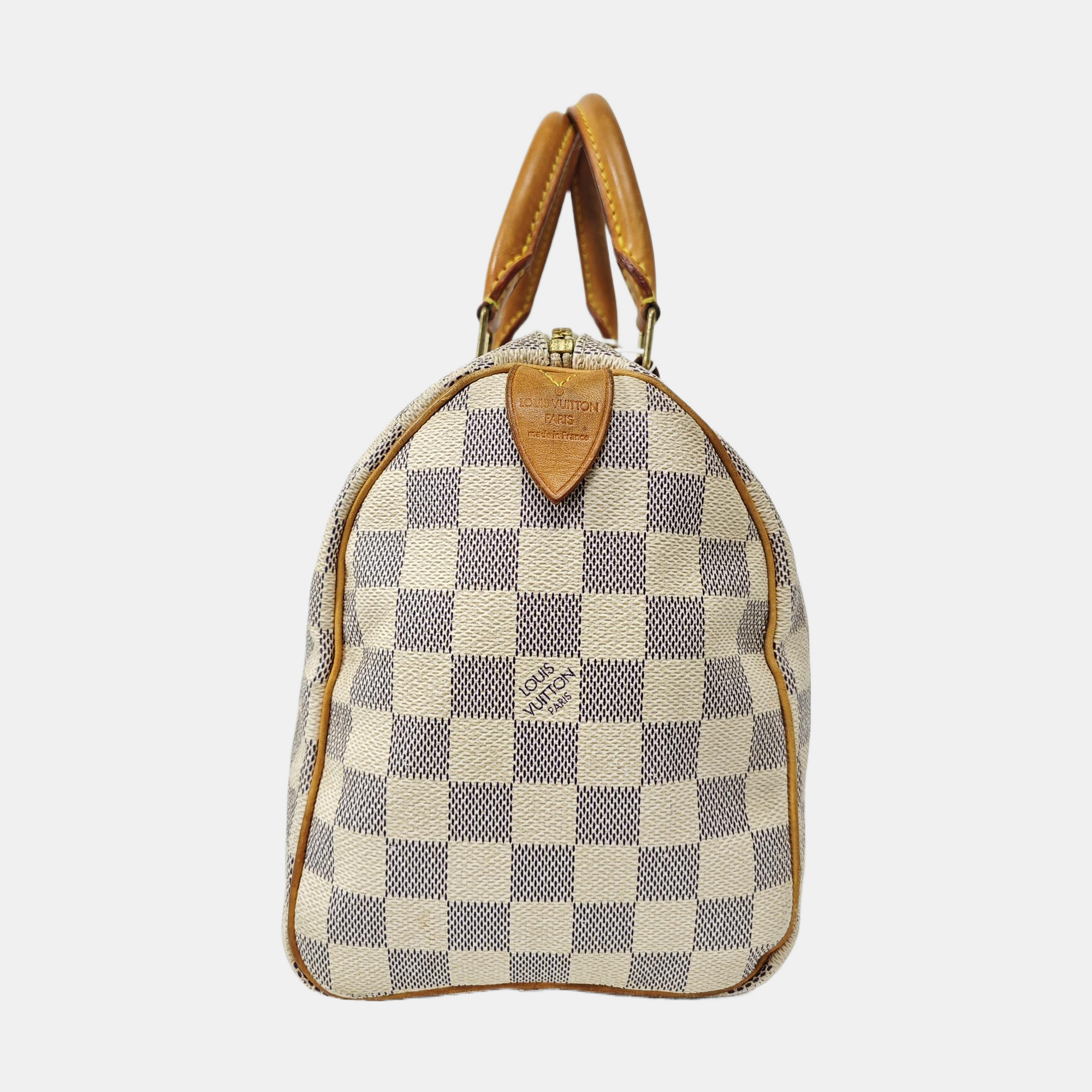 SPEEDY 25 Damier Azur Coated Canvas White