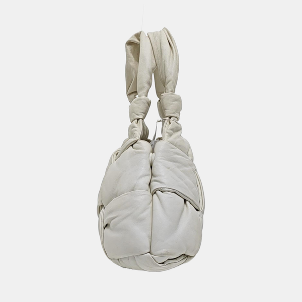 Lambskin Top Handle Bag White