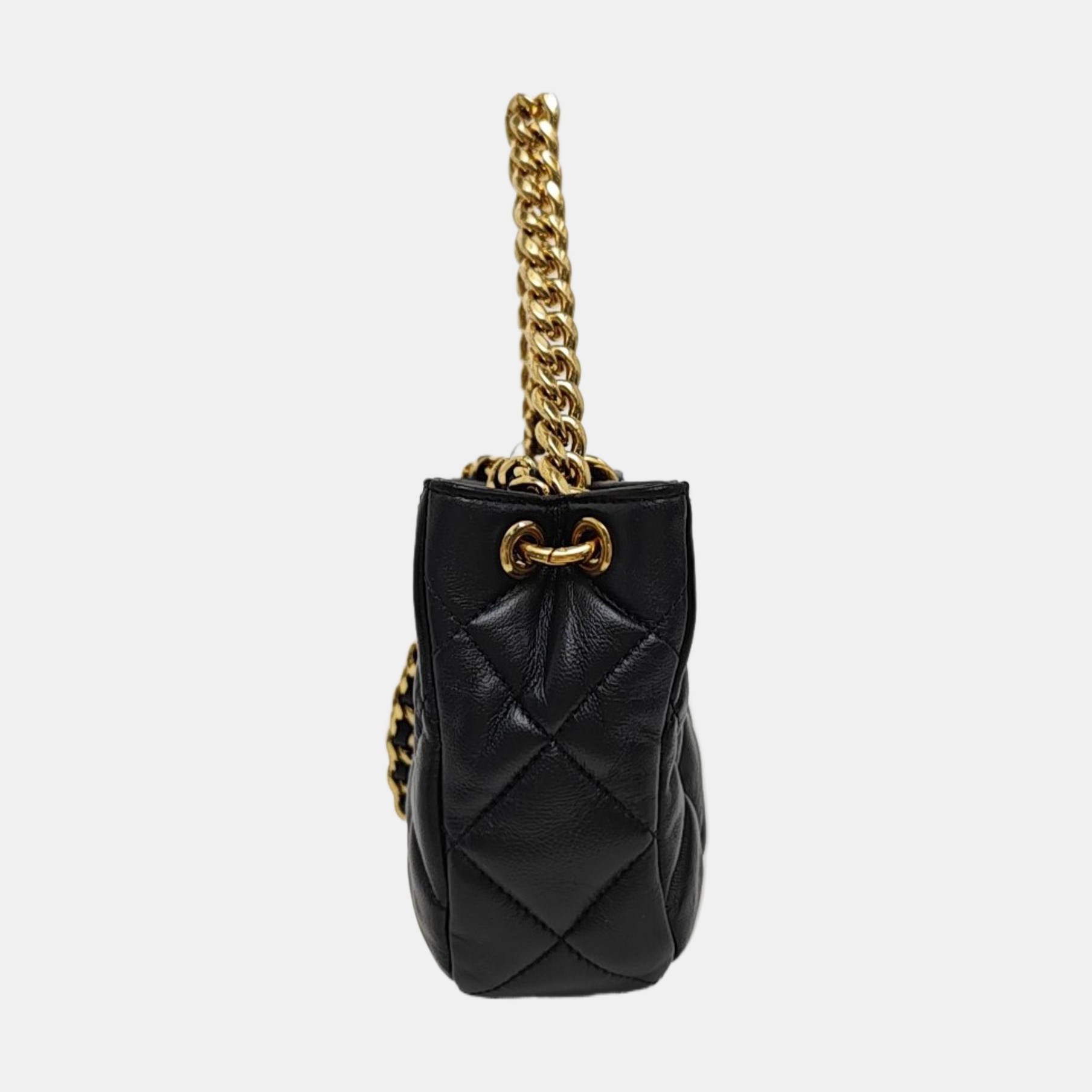 Quilted Lambskin Shoulder Bag Small Black
