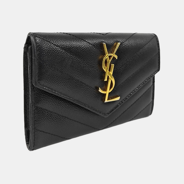 MONOGRAM Chevron Calfskin Black Wallet