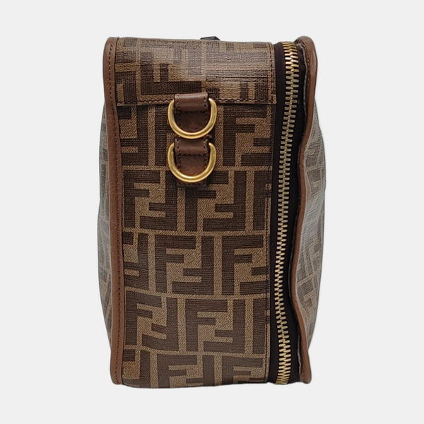 Coated Canvas Shoulder Bag Brown