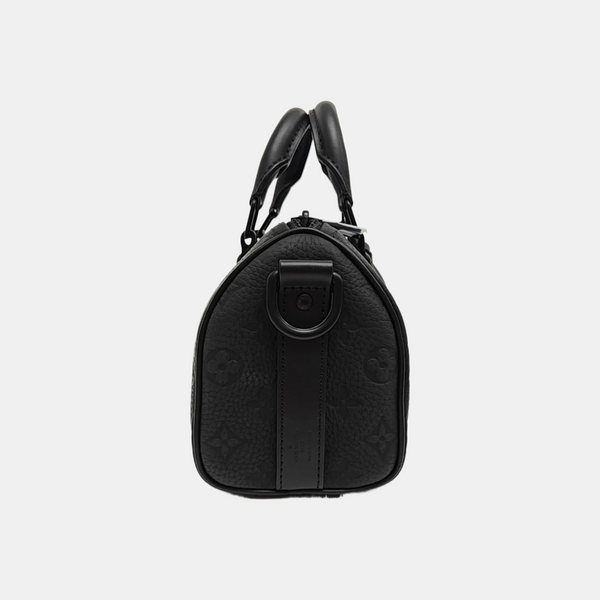 KEEPALL 25 Monogram Calfskin Black
