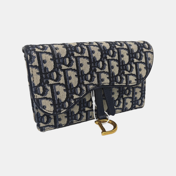 Saddle Mini Oblique Canvas Blue