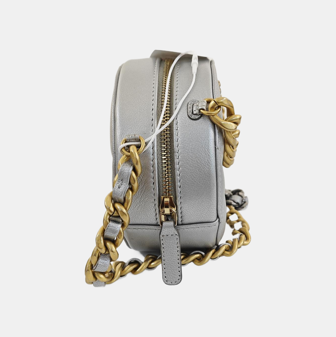 CHANEL 19 Small Quilted Lambskin Silver