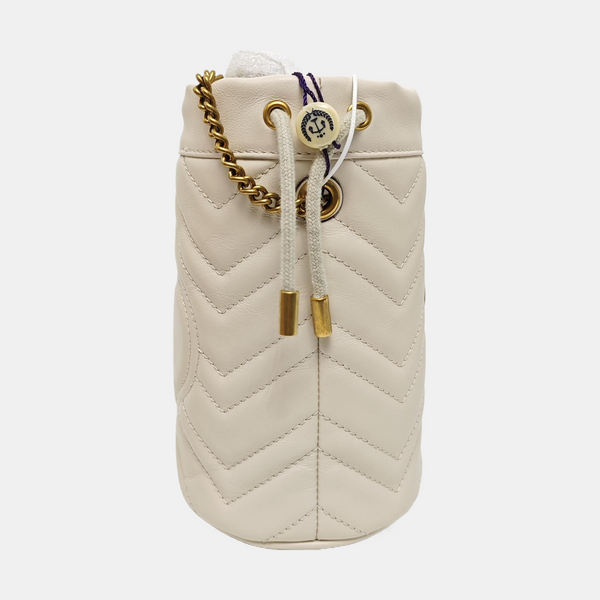 GG Marmont Mini Quilted Calfskin White