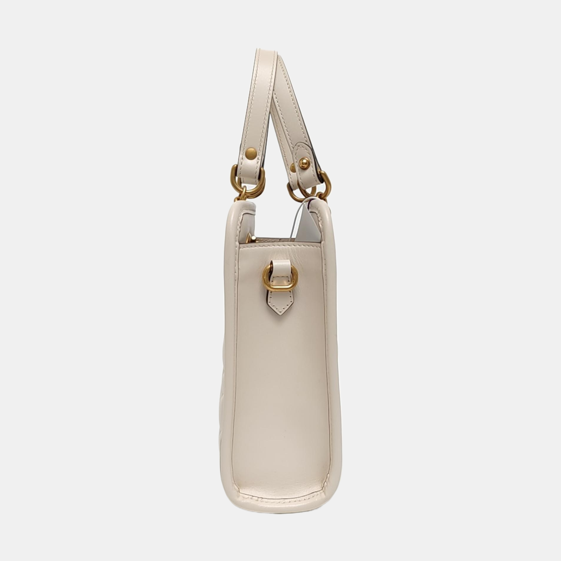 GG Marmont Mini Quilted Calfskin White
