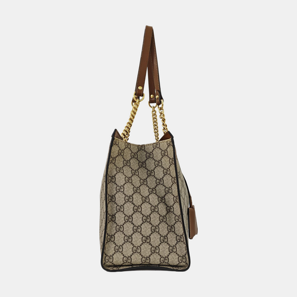 Padlock Medium Monogram Coated Canvas Beige