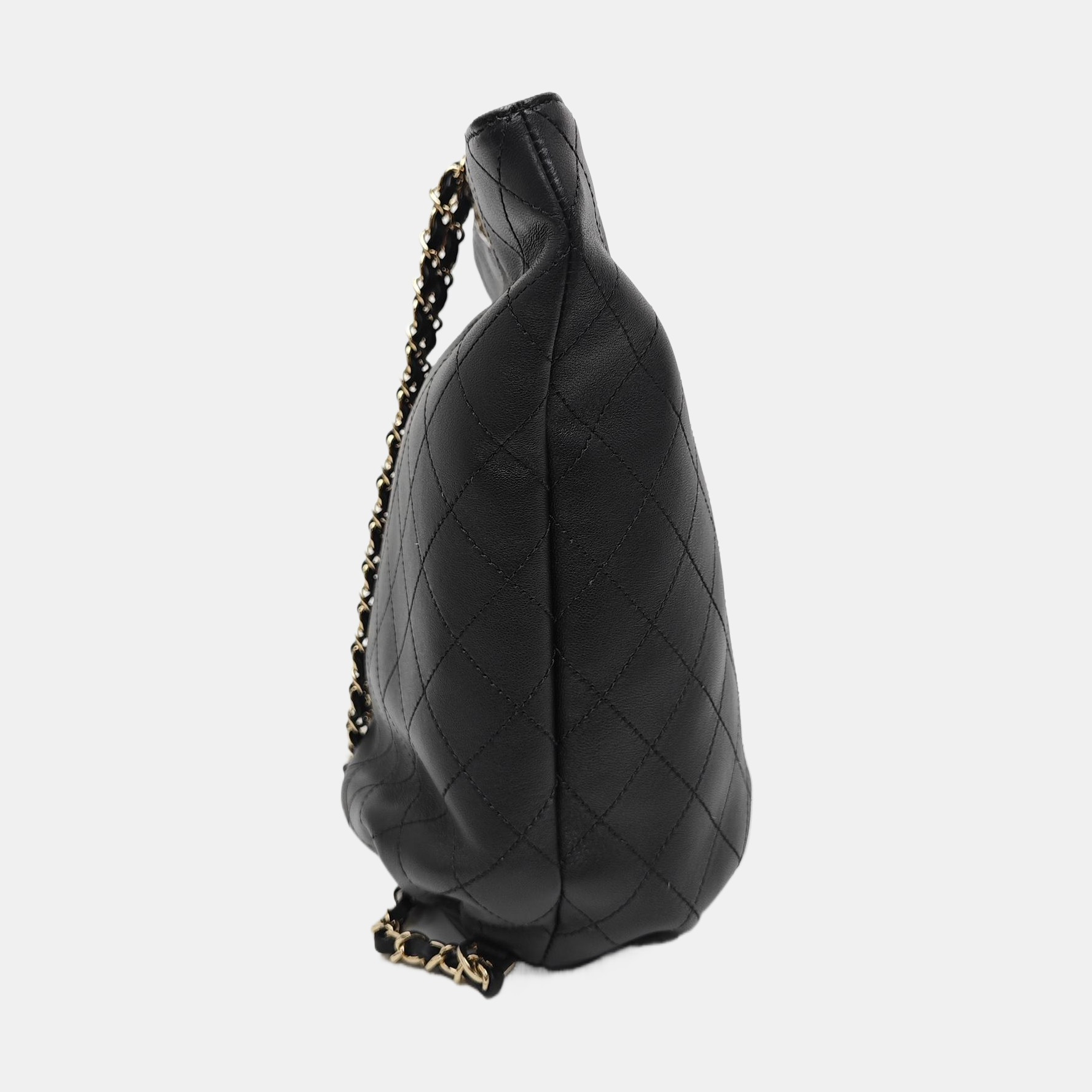 Quilted Calfskin Bucket Bag Black