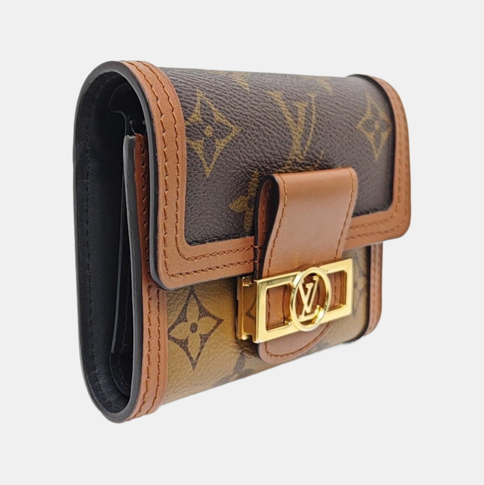 DAUPHINE Monogram Coated Canvas Brown Wallet