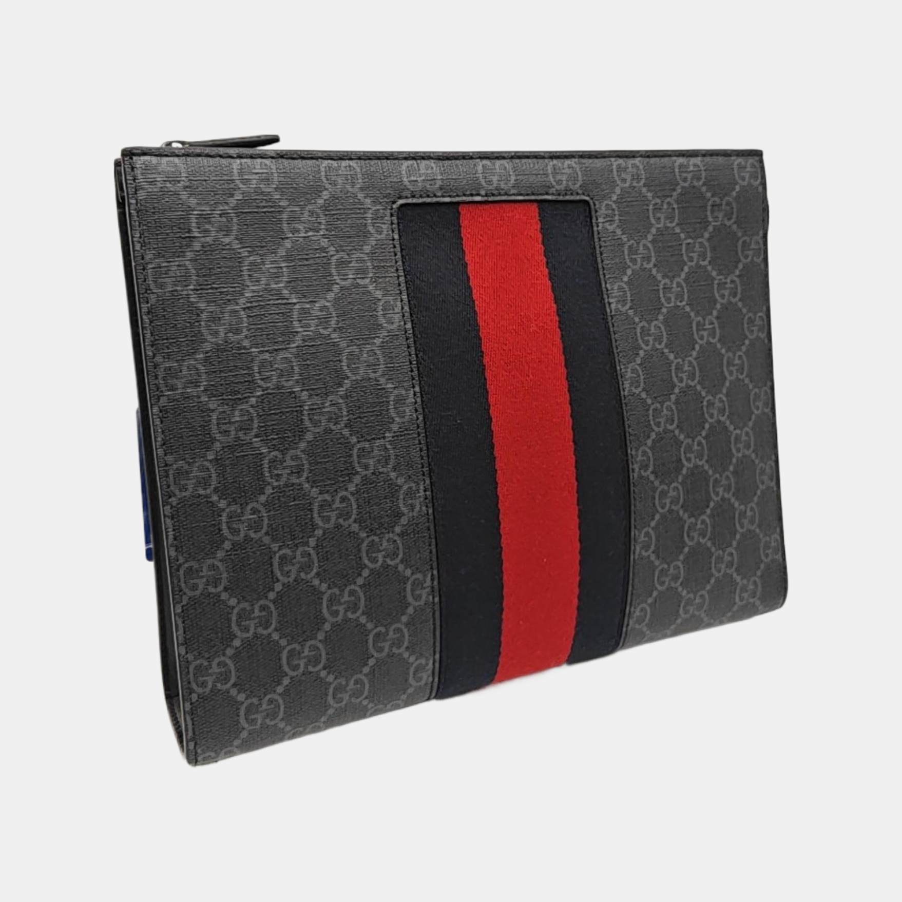 GG Supreme Monogram Coated Canvas Gray