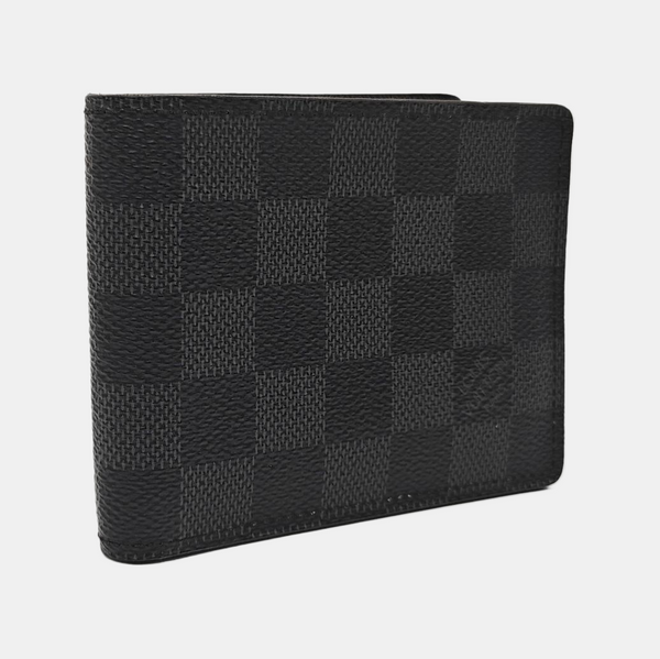 AMERIGO Damier Graphite Coated Canvas Gray Wallet