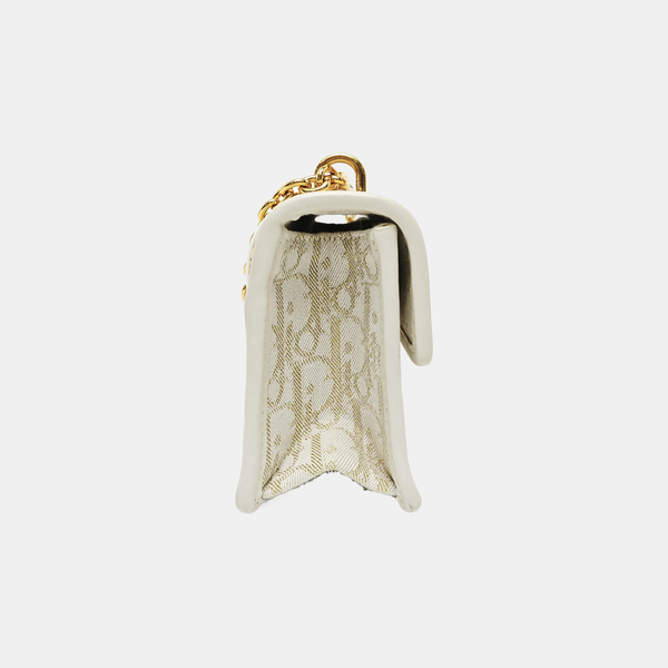 30 Montaigne East-West Small Oblique Canvas White