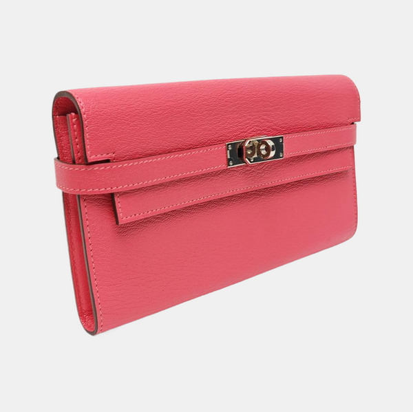 Kelly 20 Chèvre Mysore Pink Wallet