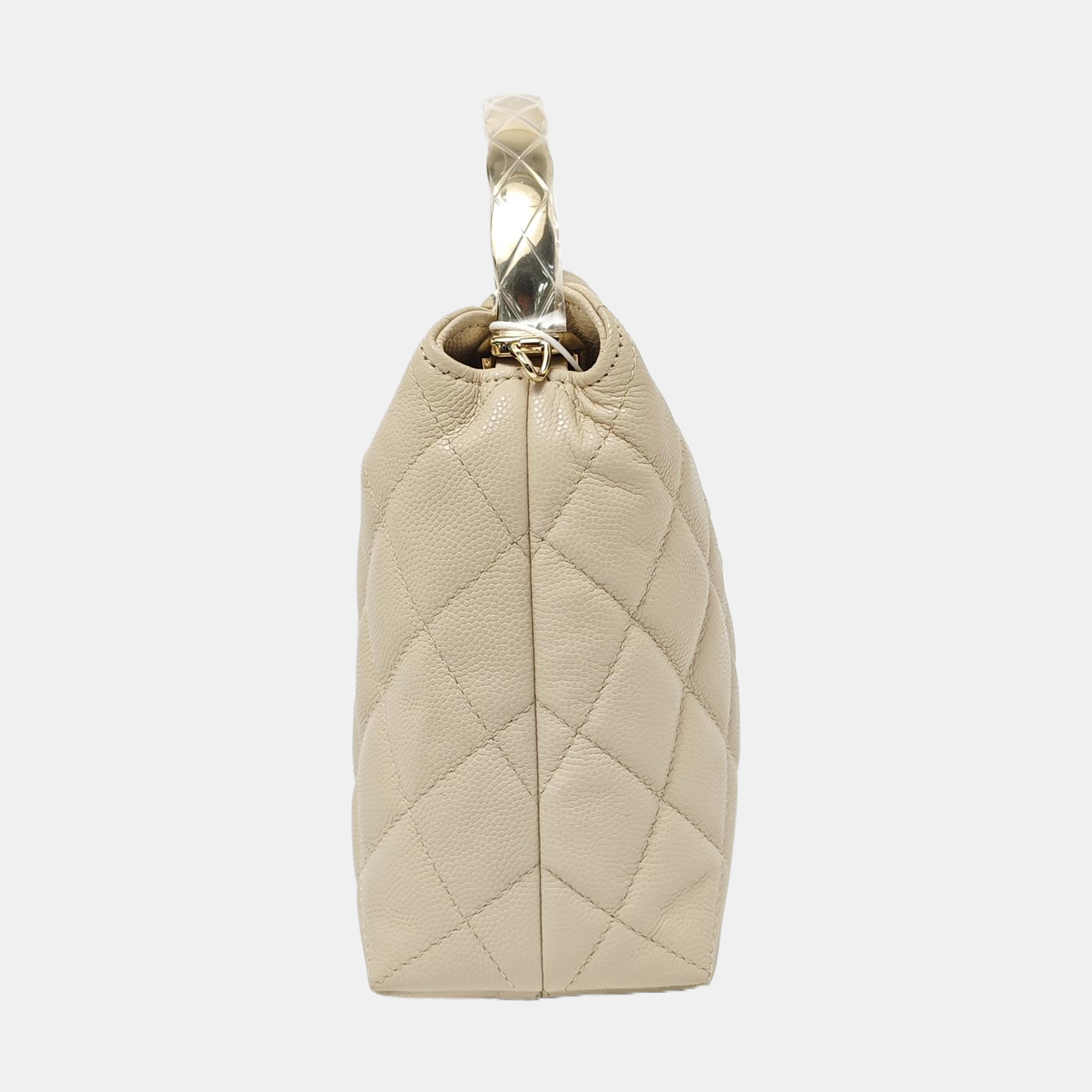 Quilted Grained Calfskin Beige