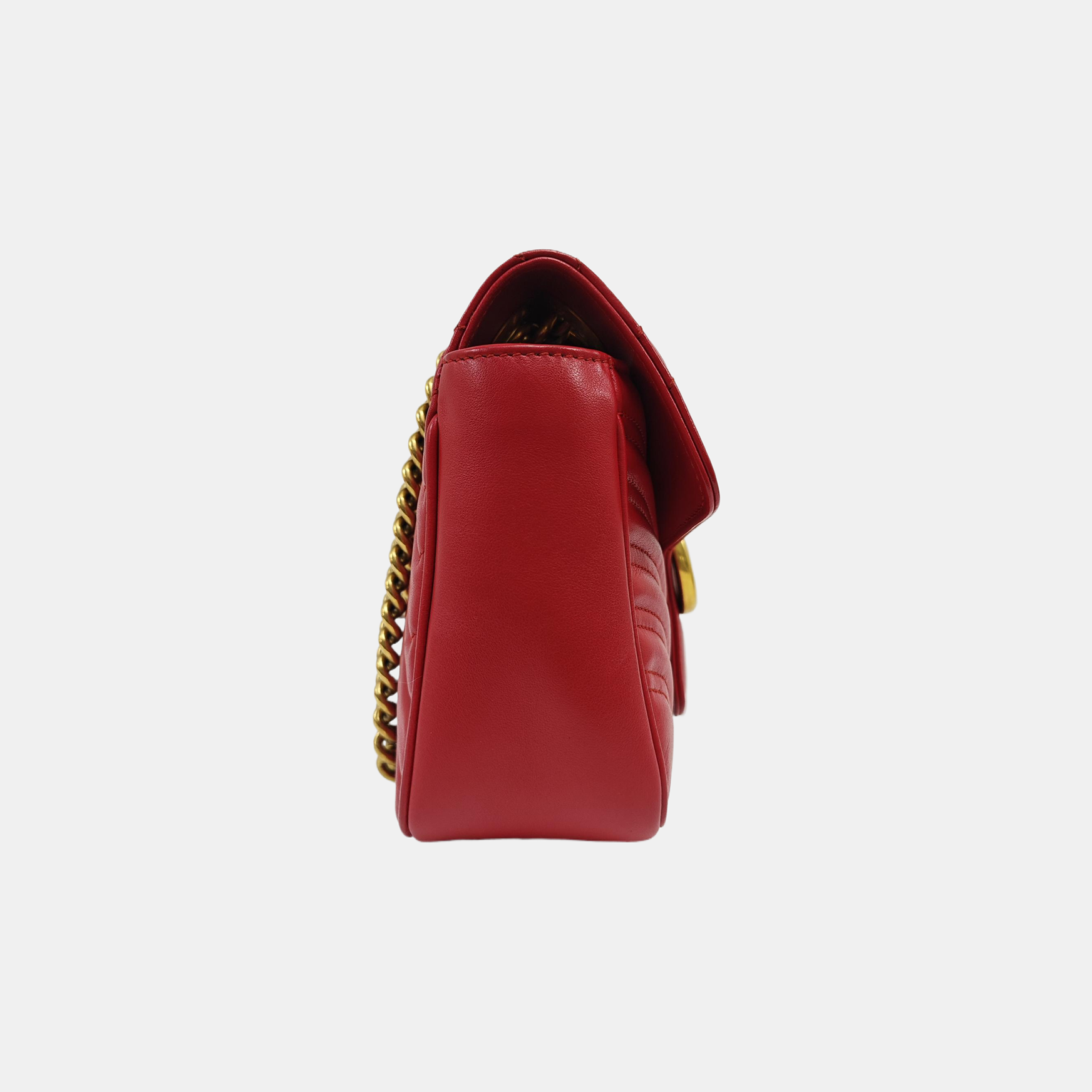 GG Marmont Medium Quilted Calfskin Red