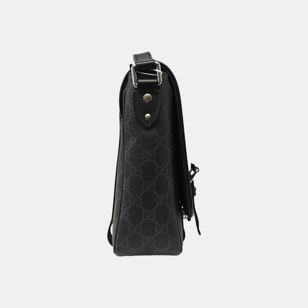 Monogram Coated Canvas Shoulder Bag Black