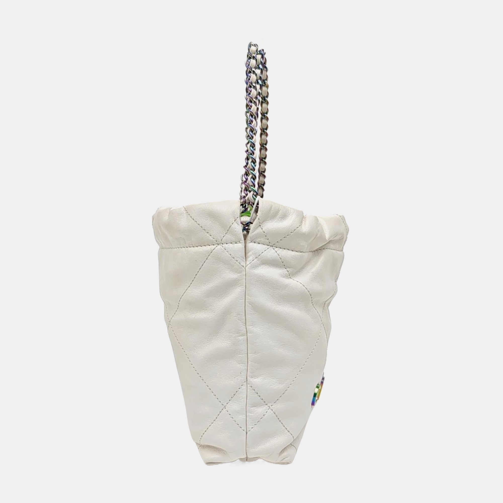 CHANEL 22 Mini Quilted Calfskin White