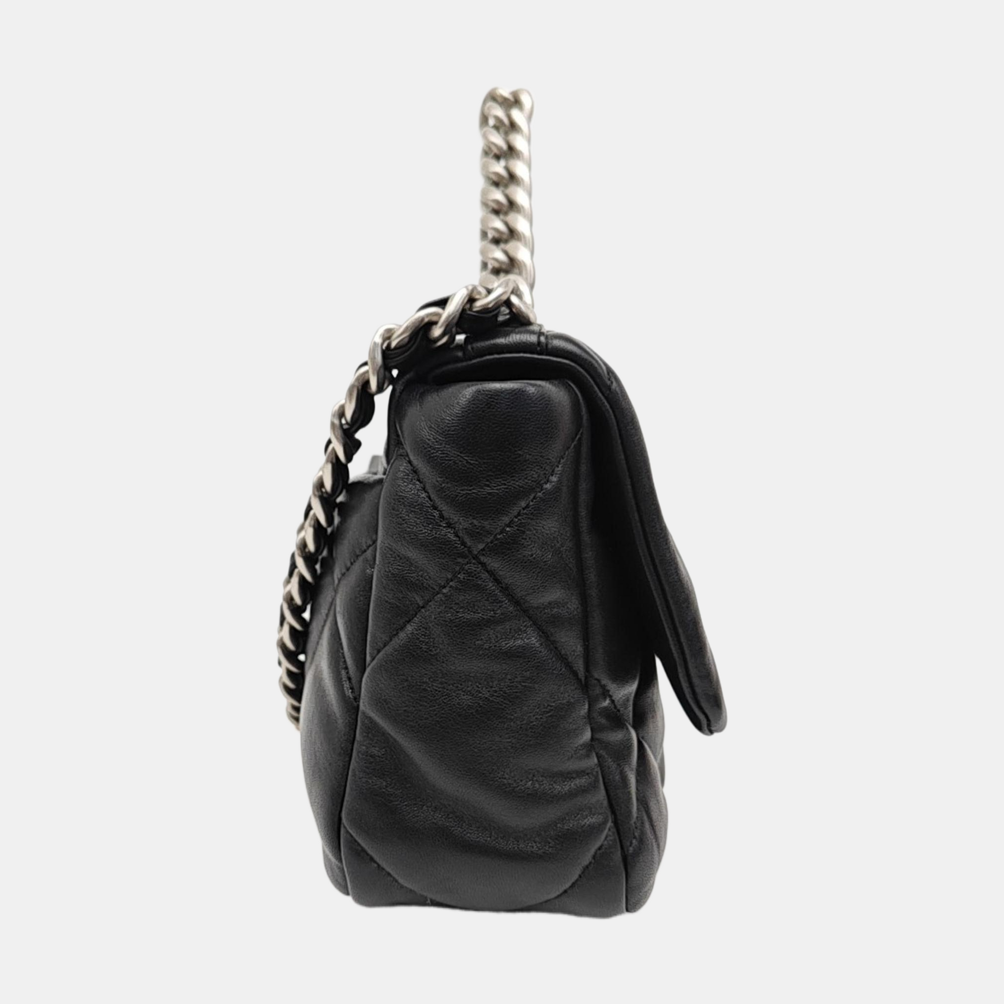 CHANEL 19 Small Quilted Lambskin Black