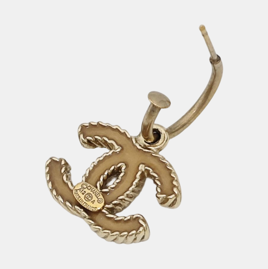 CC Logo Metal Gold Earrings