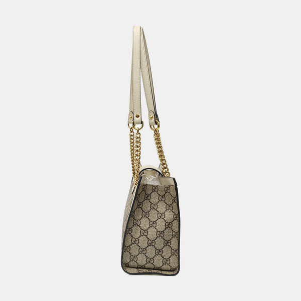Padlock Small Monogram Coated Canvas Beige
