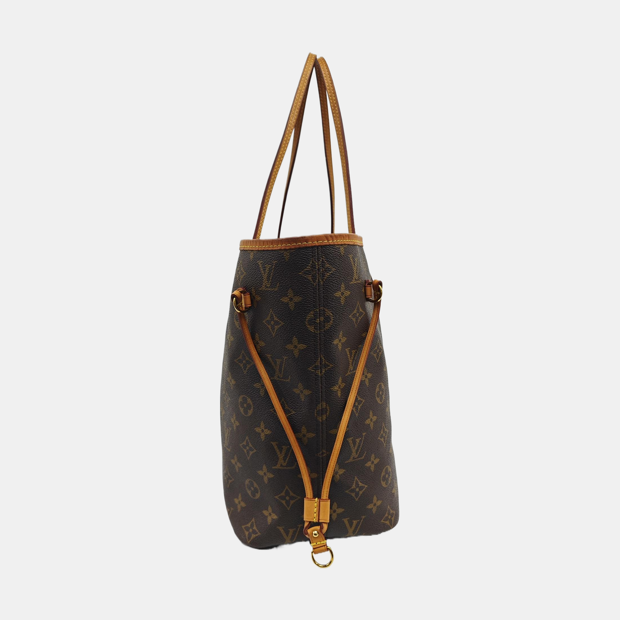 NEVERFULL MM Monogram Coated Canvas Brown