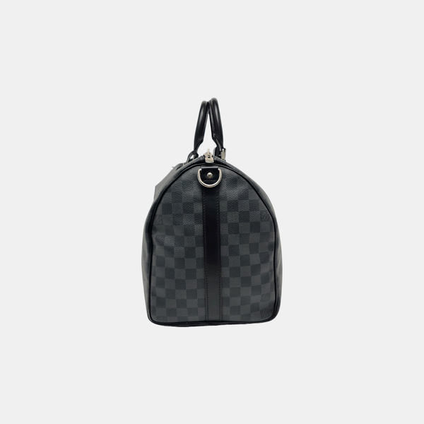 KEEPALL 45 Damier Graphite Coated Canvas Gray