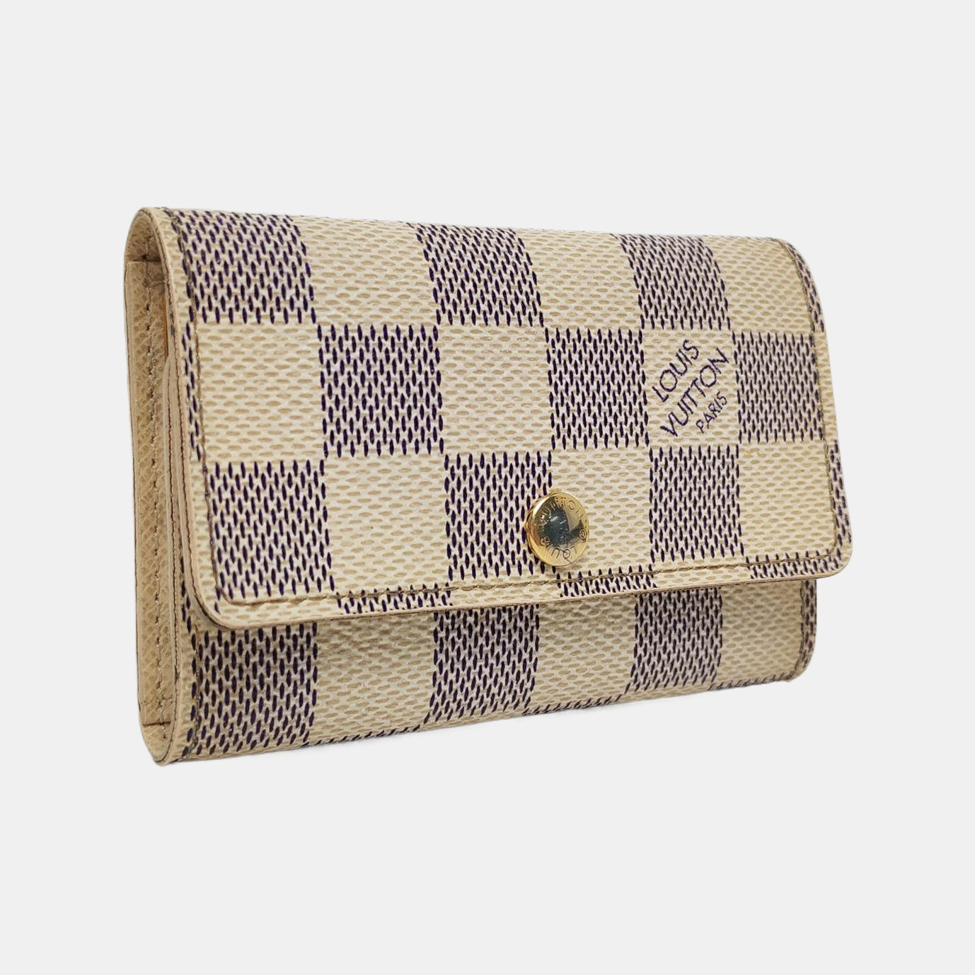 Damier Azur Coated Canvas Key Pouch White