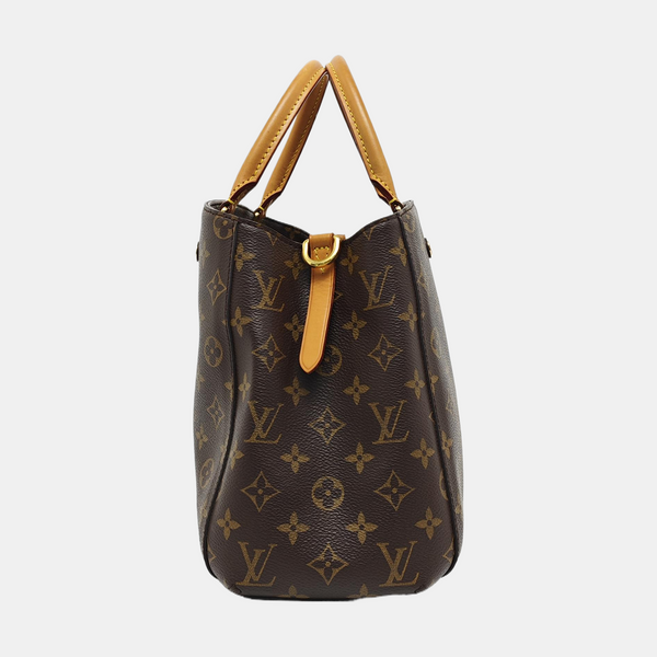 MONTAIGNE MM Monogram Coated Canvas Brown