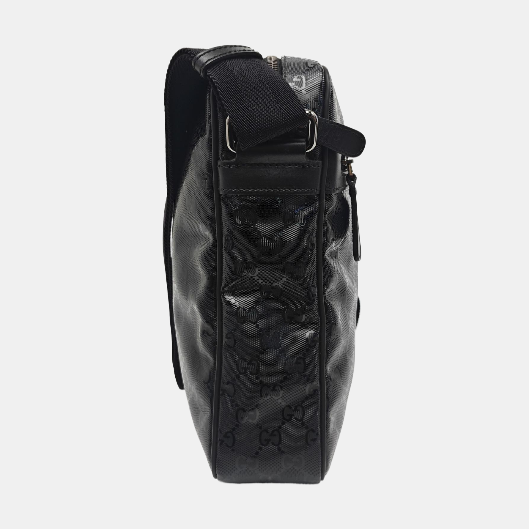 Monogram Coated Canvas Shoulder Bag Black