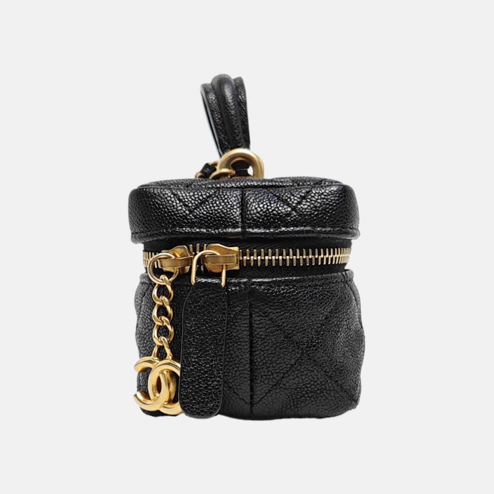 Quilted Grained Calfskin Small Black