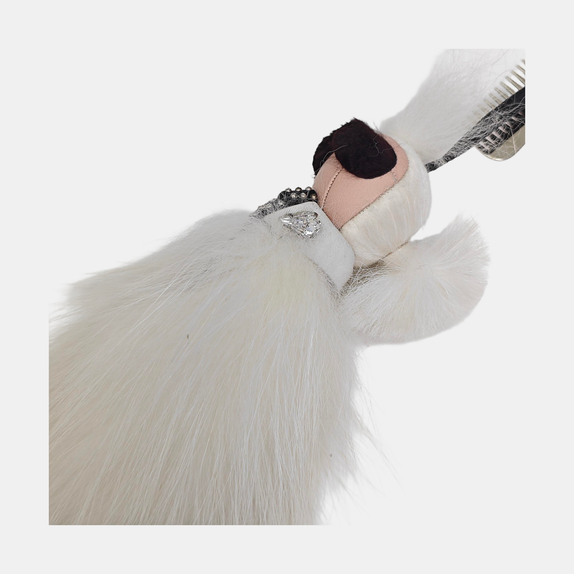 Synthetic Bag Charm White