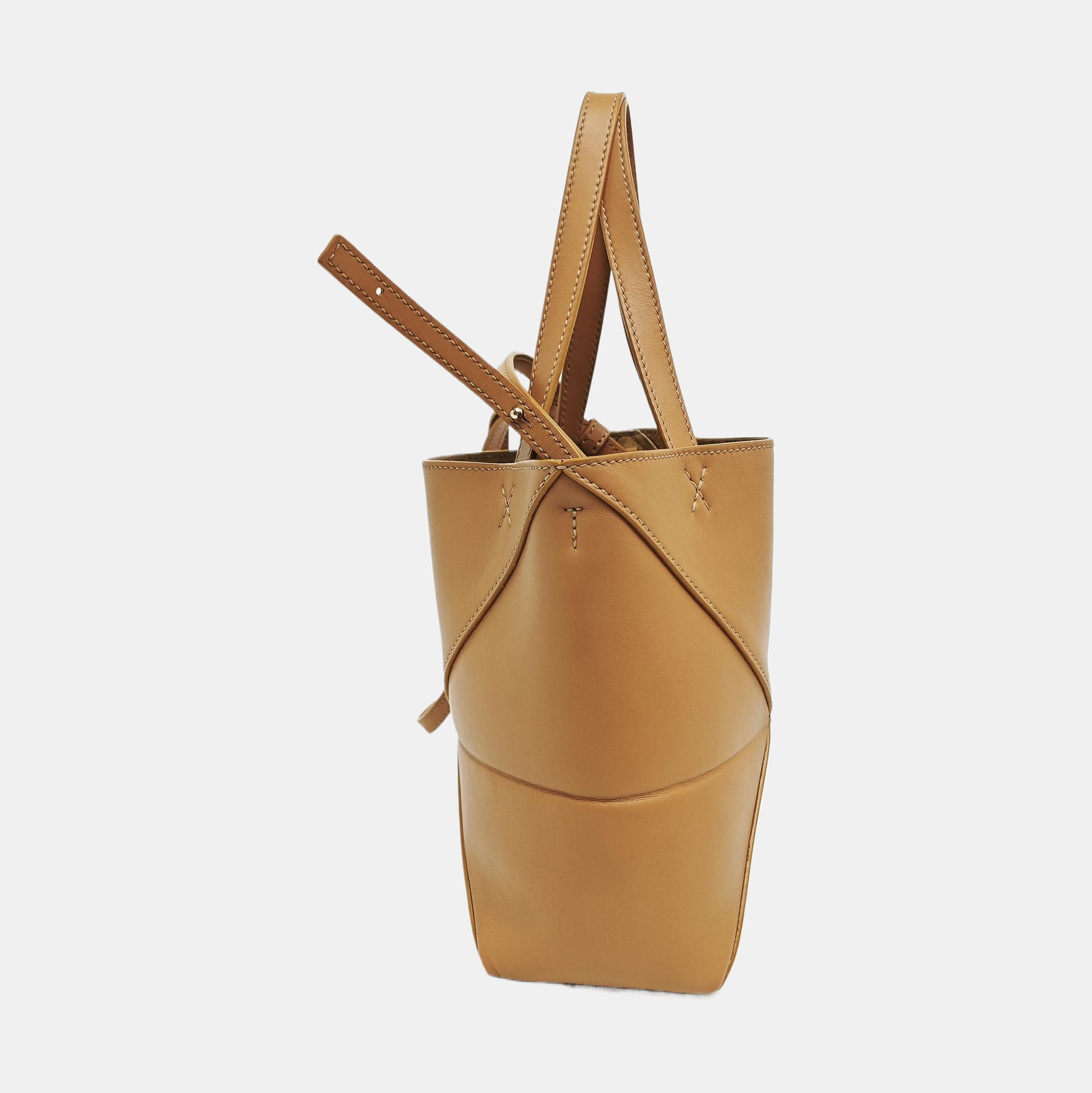 Puzzle Fold Mini Quilted Calfskin Brown