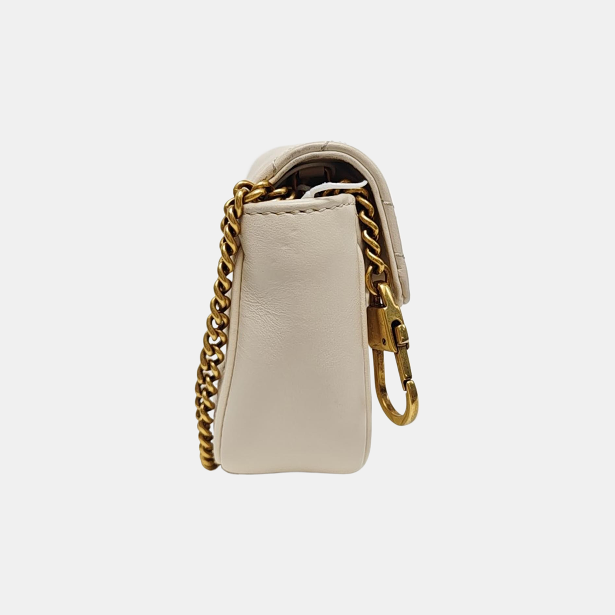 GG Marmont Mini Quilted Calfskin White