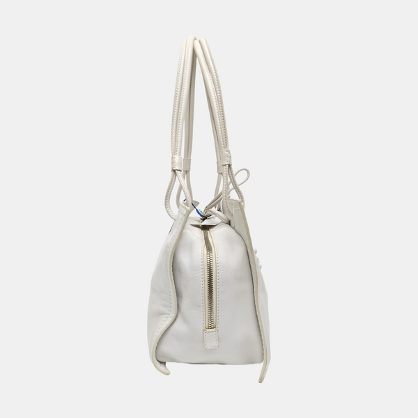 Quilted Calfskin Tote Bag White