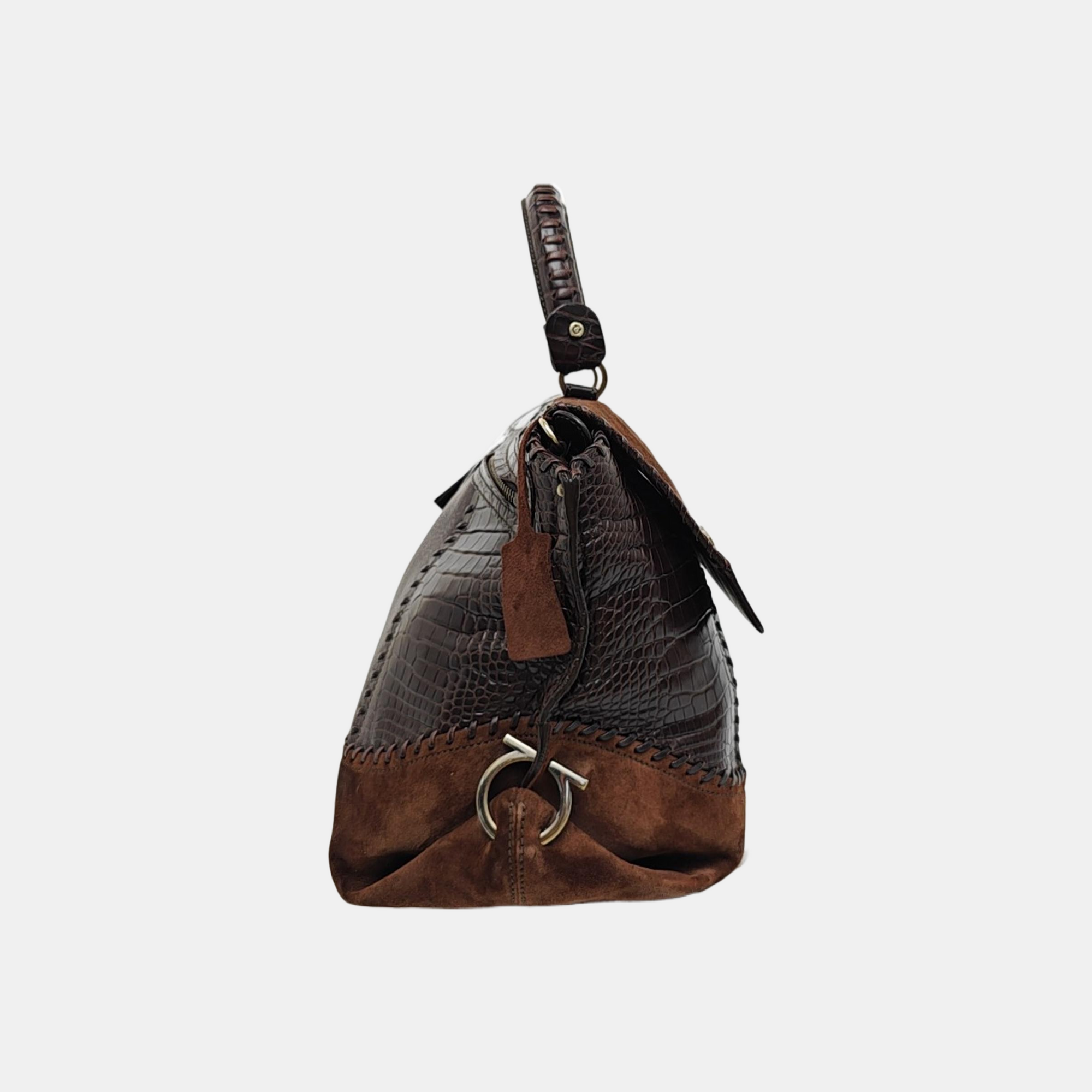 Calfskin Shoulder Bag Brown