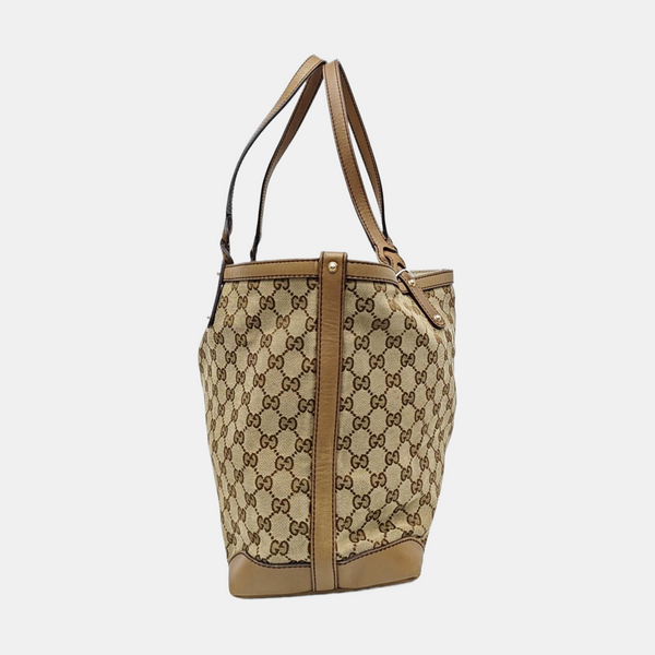 Monogram Canvas Tote Bag Medium Brown