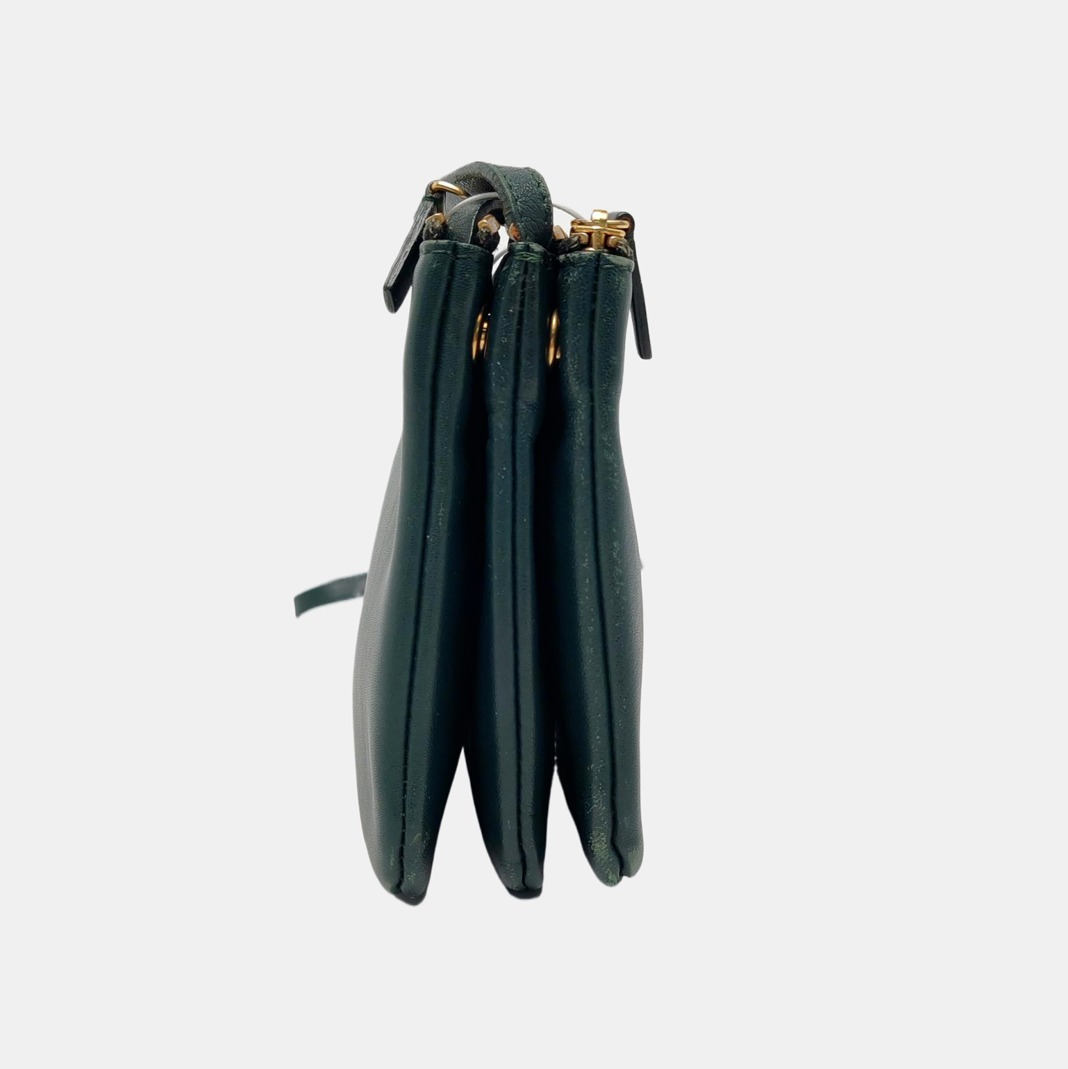 Authenticated pre-owned  TRIO Small Lambskin Green - Shoulder Bag at Looply