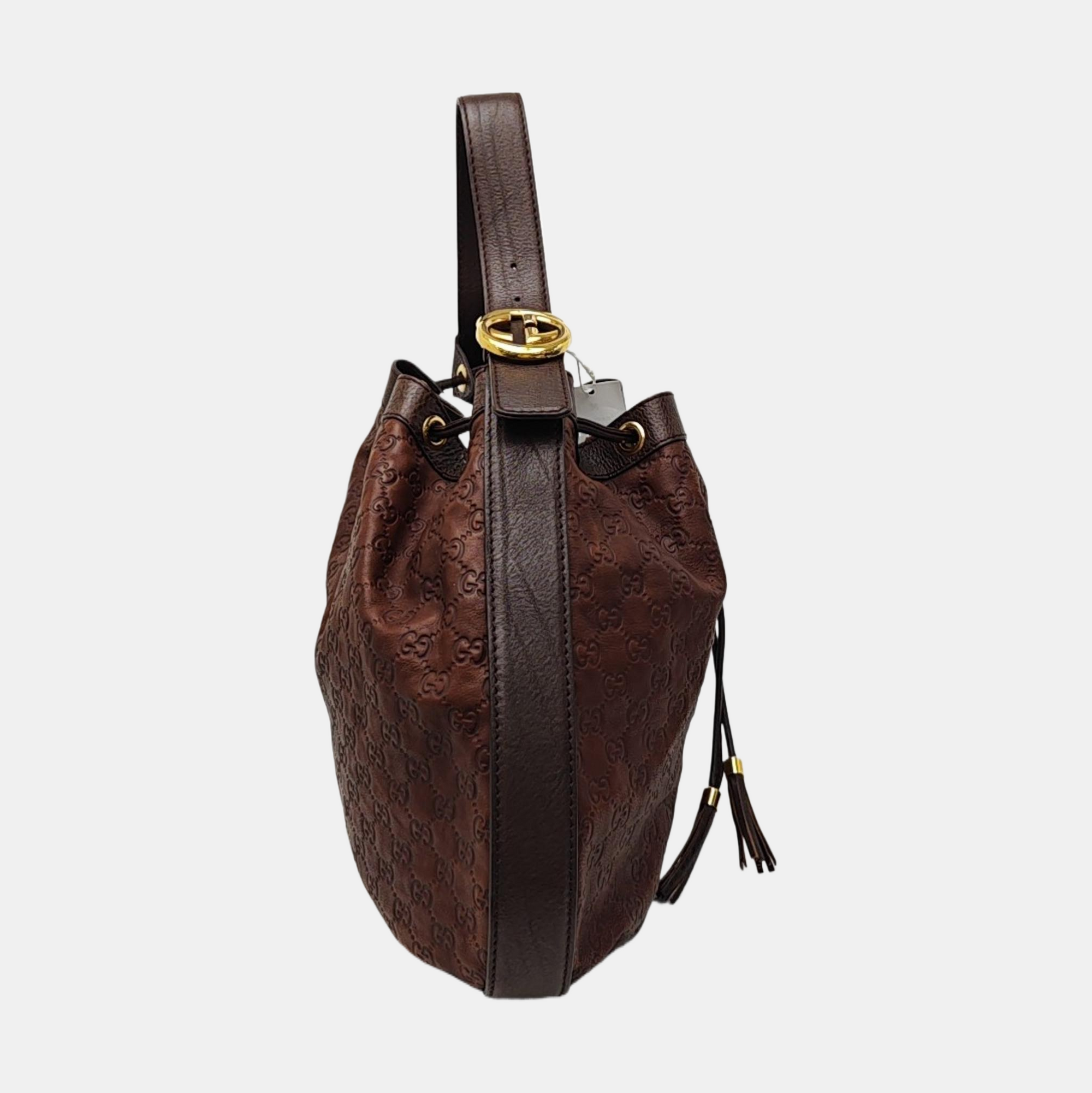 Monogram Calfskin Top Handle Bag Brown