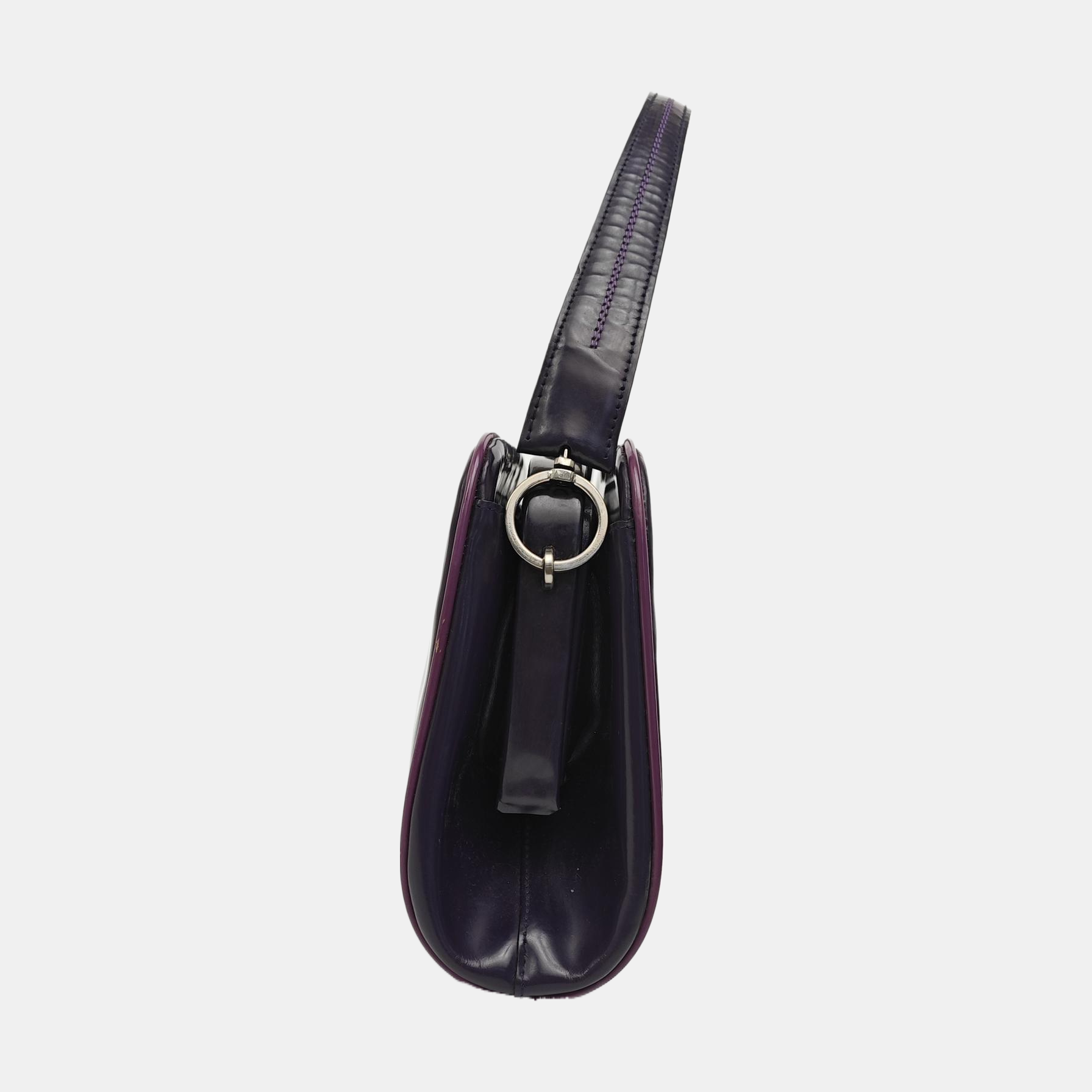 Calfskin Top Handle Bag Purple