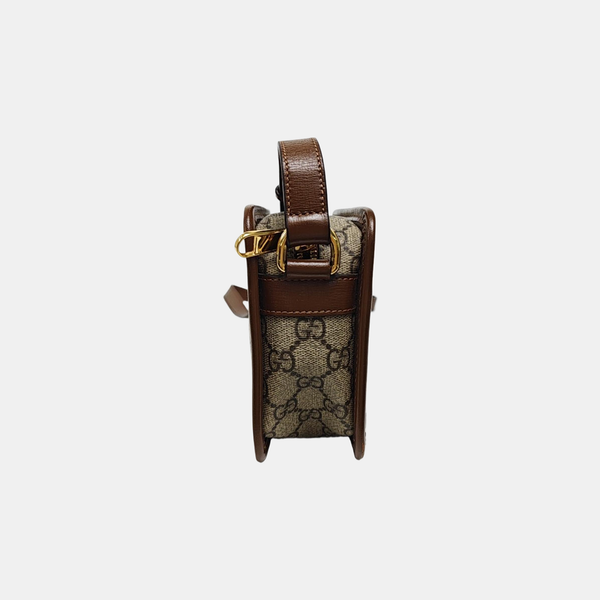 GG Supreme Mini Monogram Coated Canvas Beige