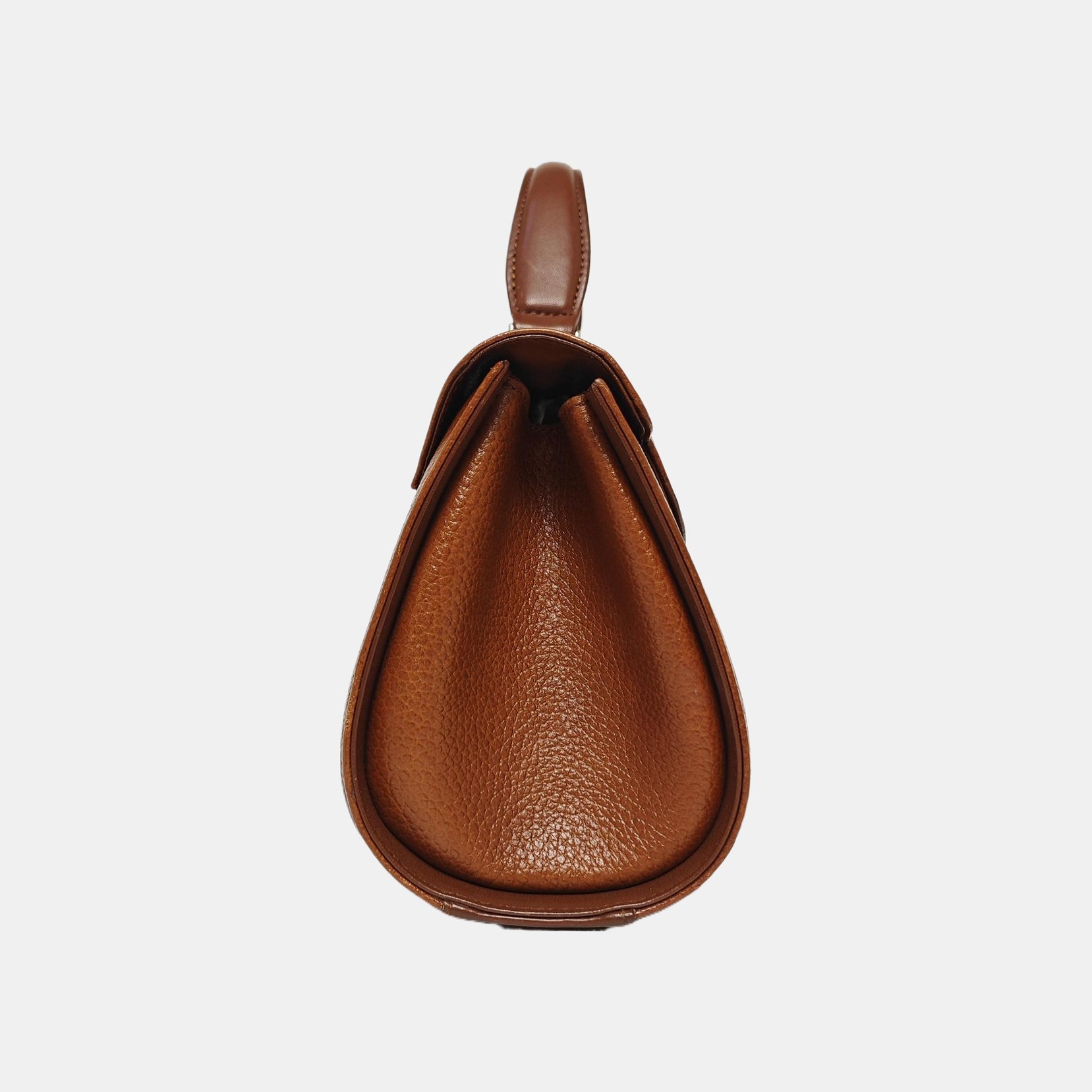 Calfskin Top Handle Bag Brown