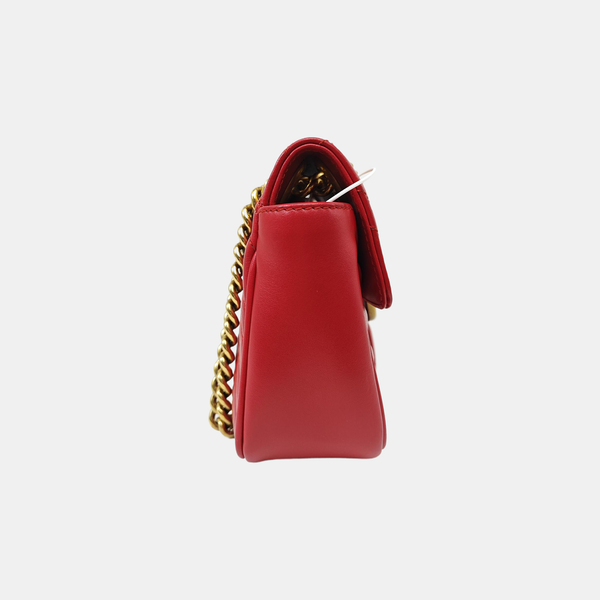 GG Marmont Small Quilted Calfskin Red