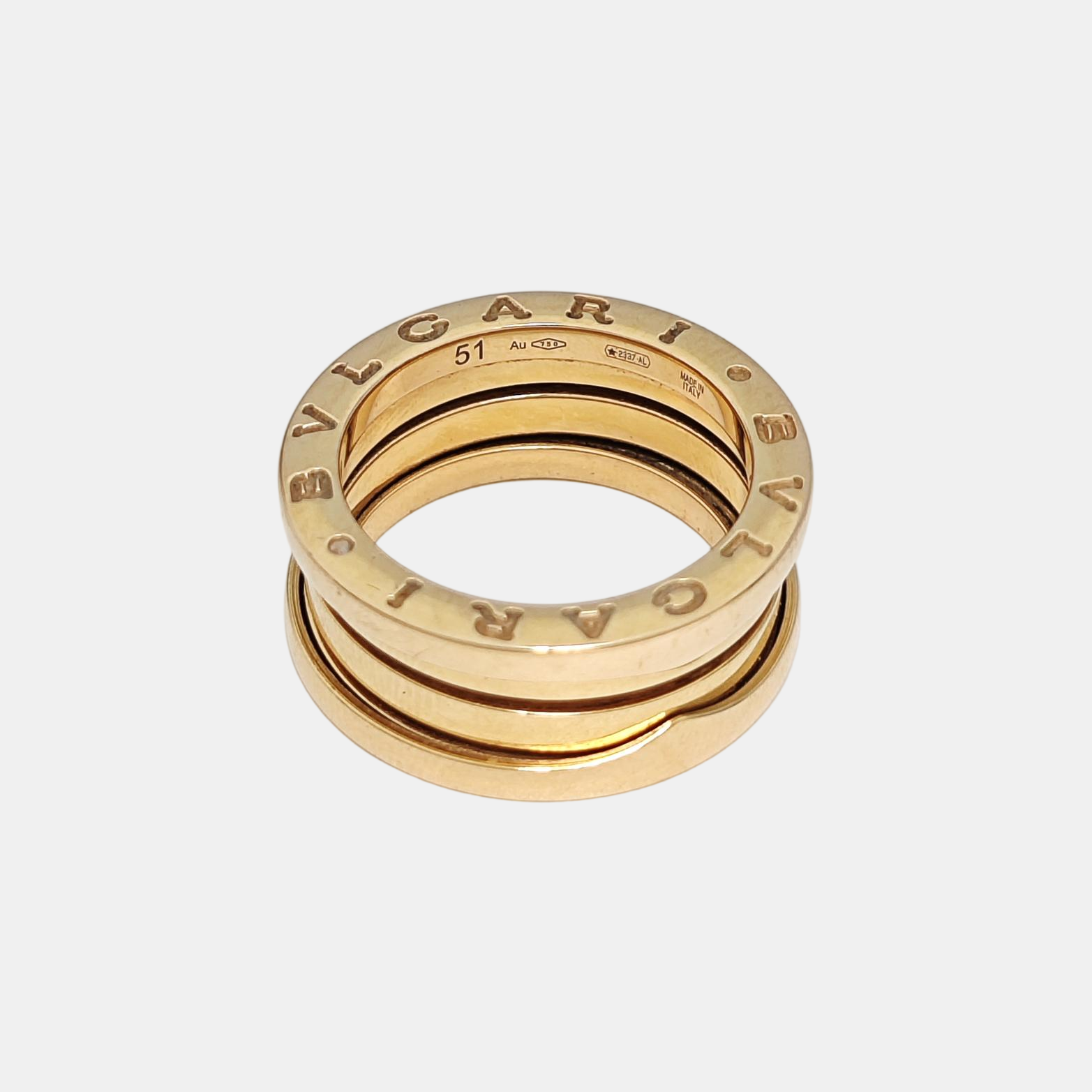 B.ZERO1 18k Rose Gold Ring EU 51