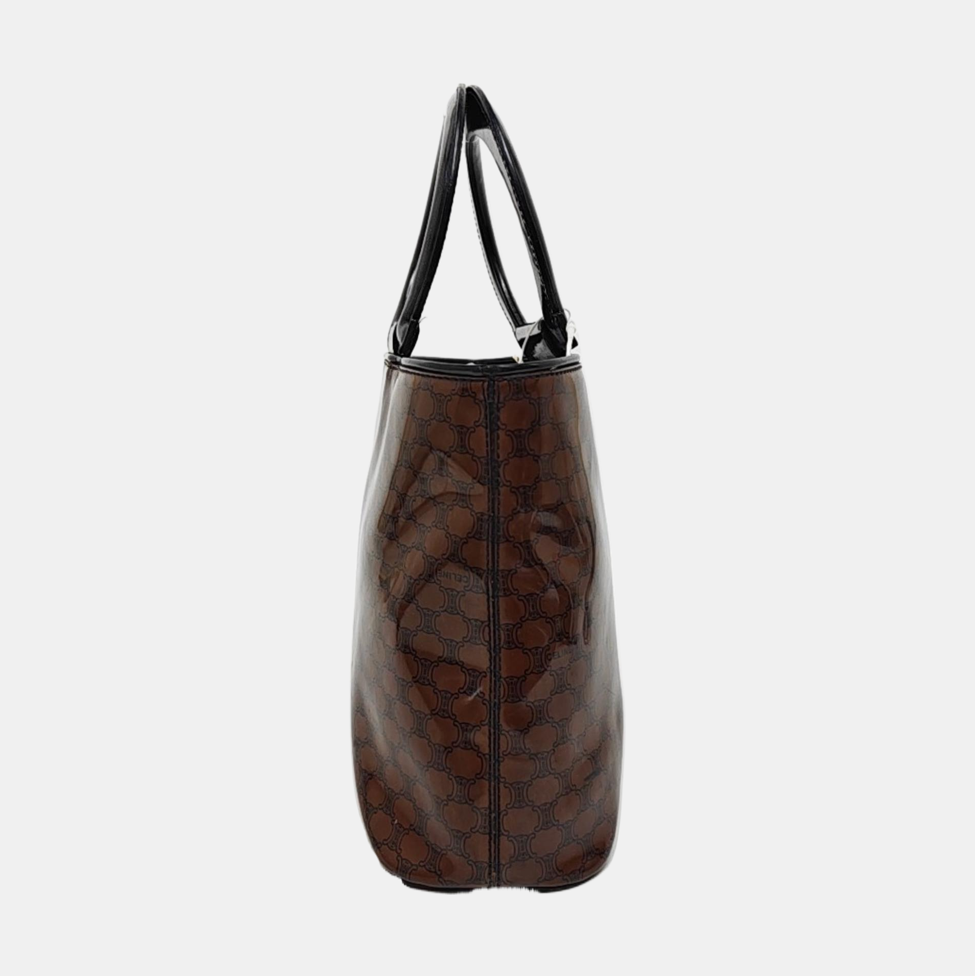 Coated Canvas Tote Bag Brown