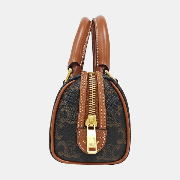 TRIOMPHE CANVAS Mini Coated Canvas Brown