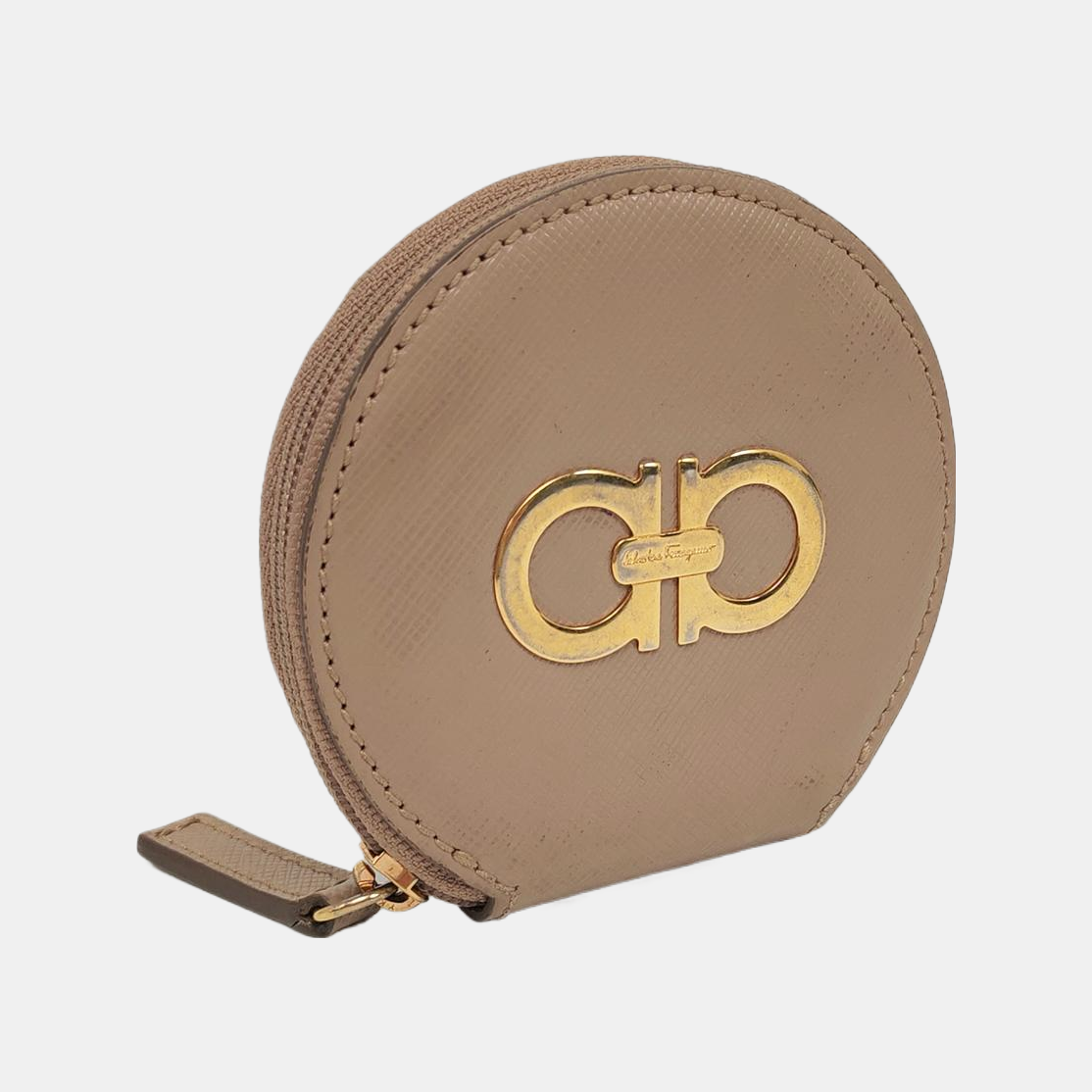 Leather Coin Purse Beige
