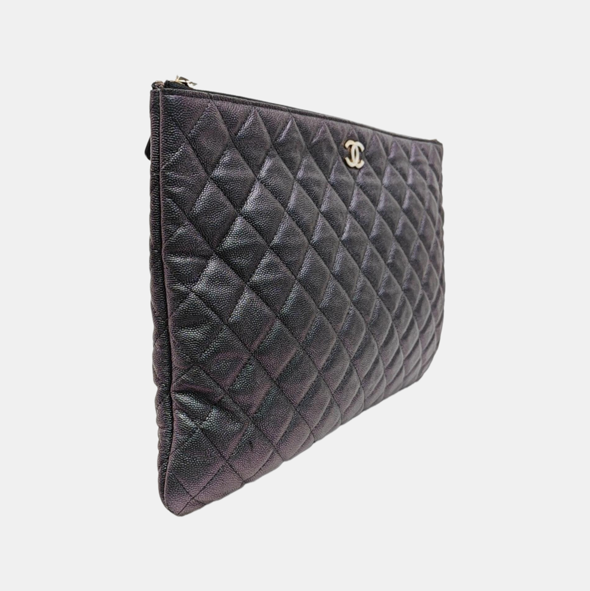 Quilted Patent Leather Tote Bag Green