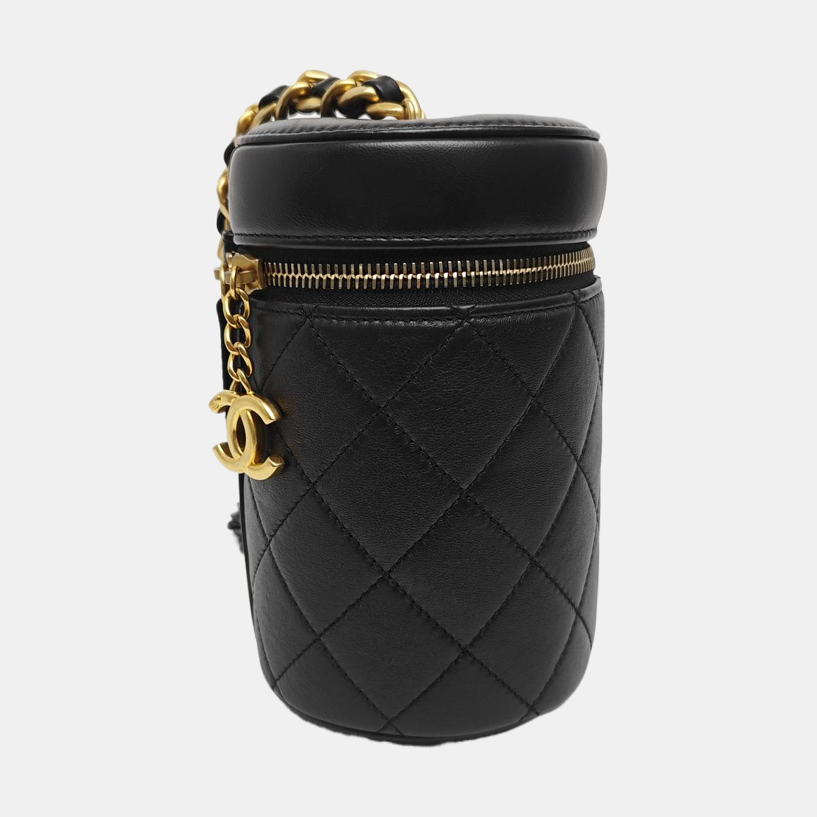 VANITY CASE Small Quilted Lambskin Black