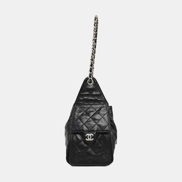 CHANEL 25 Small Quilted Calfskin Black